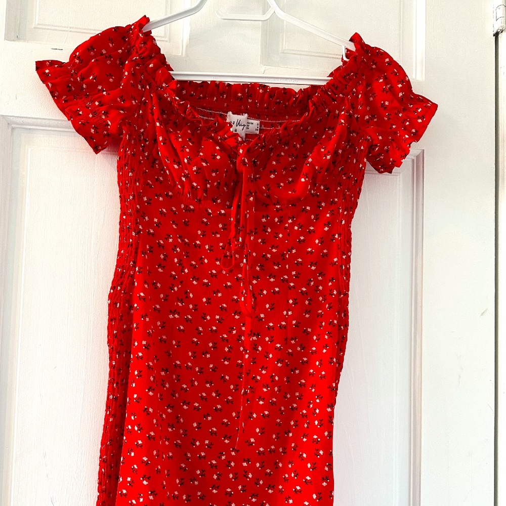 Off the shoulder polly dress